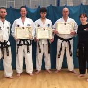 Some of The Hall Family Taekwon-Do students with their belts