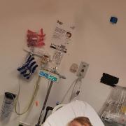 HEART-BREAKING: Lily-Jo Caldcott, 10, in hospital on her birthday