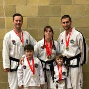 The Hall Family with assistant instructor Dan Sneddon (left)