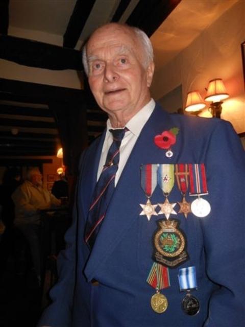 87 year old Tom Sheppy, who lives on the Hereford Road, Ledbury, had been in the Royal Navy and shared some of his experiences of his time when the Japanese were attacking the Allied fleets.  Picture by Jan Long.