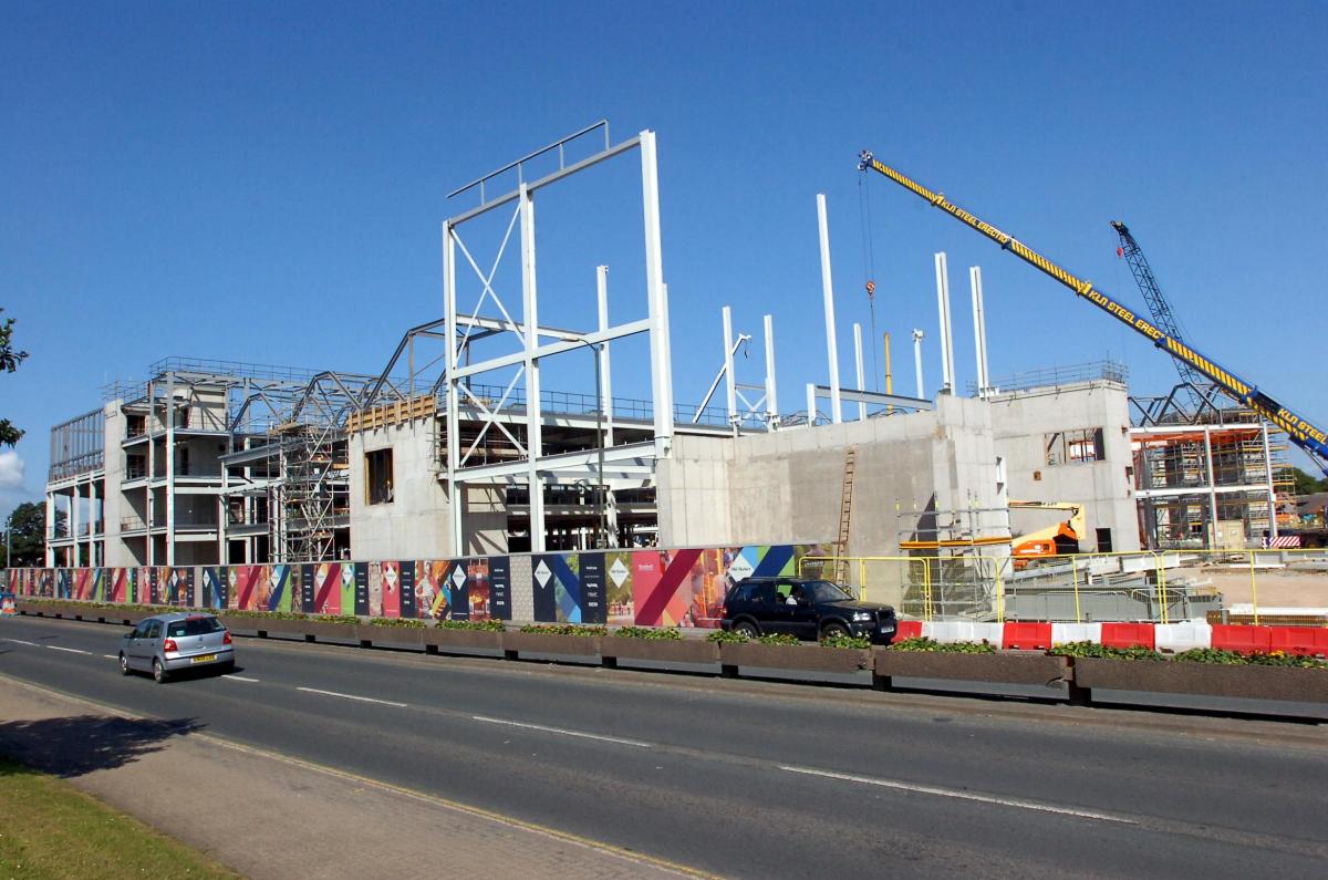 The frame of the Odeon cinema begins to take shape.