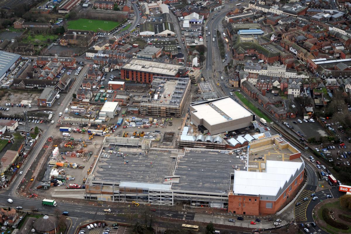 This aerial shot shows just how much progress had been made by the start of 2014.
