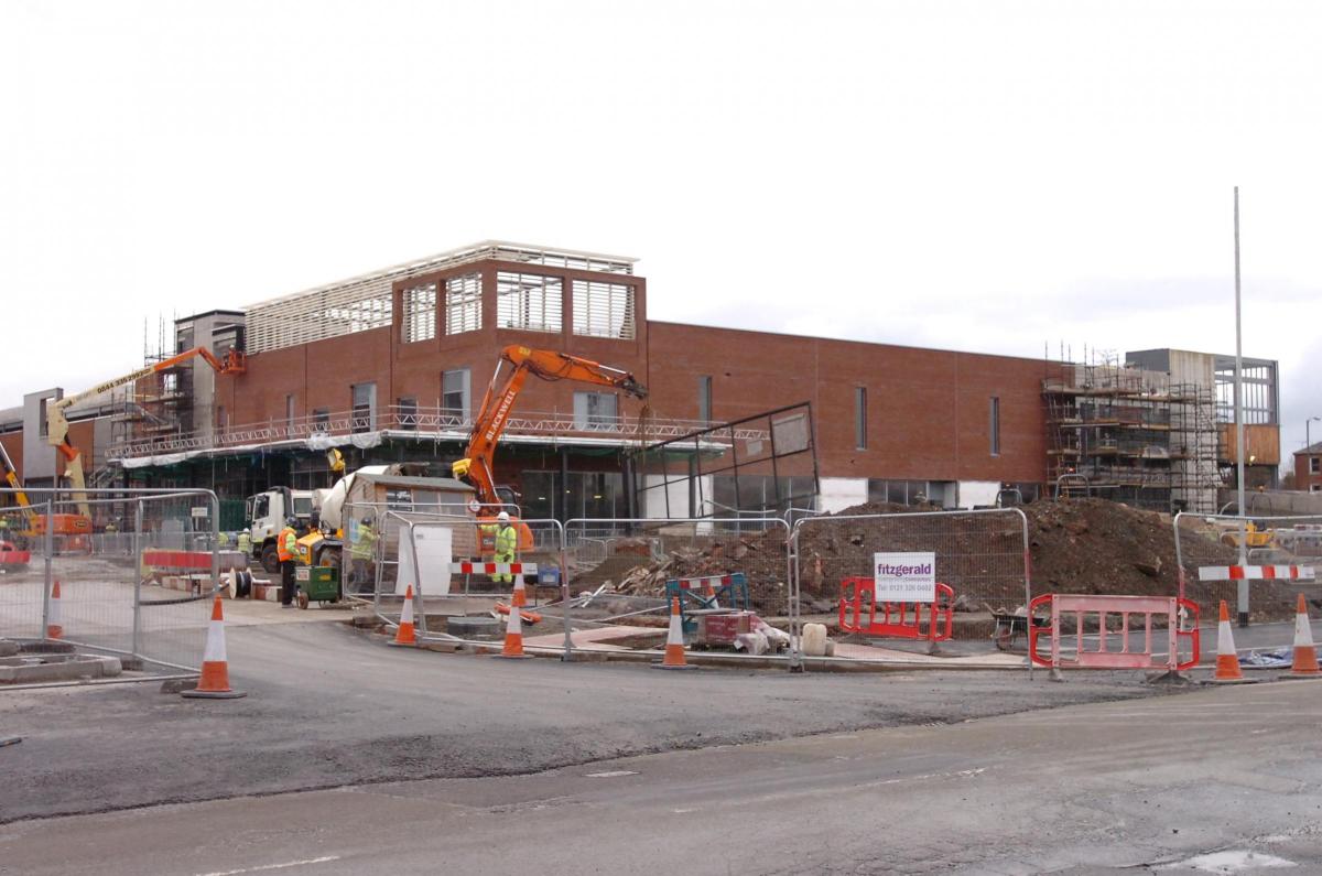 Work continuing on the Waitrose building.