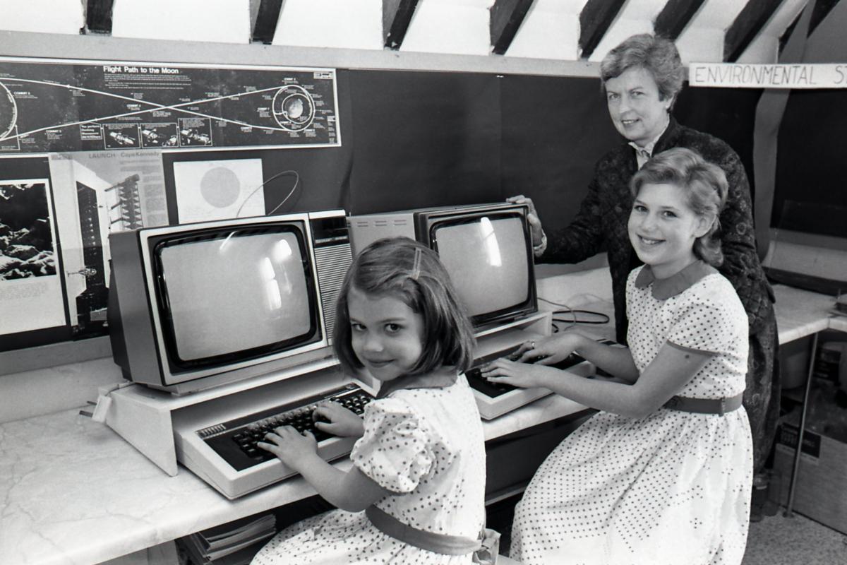 New computers arrive at Margaret Allen Preparatory School. Broomy Hill, Hereford. 3rd May, 1984.
