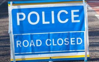 The A438 was closed near Letton while a vehicle was recovered
