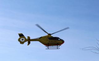 An electricity helicopter over Herefordshire. Picture: Mark Dijkens/Hereford Times Camera Club