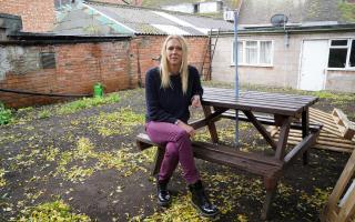 Mel Groves, chief executive of the Living Room, Hereford, in the area behind the charity's Commercial Road cafe that a Hereford Times donation is helping to transform into an attractive garden area