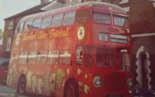 The Midland H8 red bus decorated for the first cider festival Picture: Penny Unitt