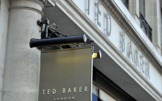 Ted Baker logo and store. Credit: PA