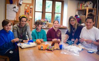 Handwork lesson at Steiner Academy Hereford with lower school lead  Anna Elliott and principal Kate Andrews