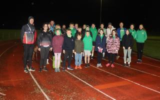 Runners from the Hereford & County Athletics Club at the city track