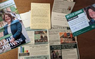 Some of the flyers and other items sent to a home in the constituency in the last few months