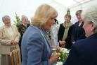 Duchess of Cornwall talking to Dot Teather and members of the Mothers Union and Cedar Club.