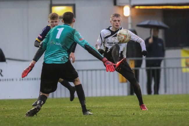 Cameron Ebbutt of Dorchester Town  during the Evo-Stik  League South Premier match between Gosport FC and Dorchester Town FC at Aerial Direct Stadium  Privett Park  Gosport  England   27 January  2018 IMG 9587  Photo Phillip Standfield..... phillstandfiel